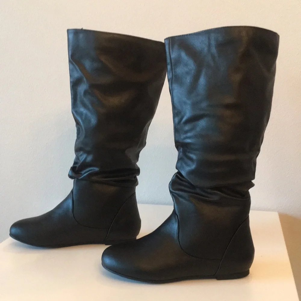 Journee Collection Black Over-the-Knee Slouch Boots